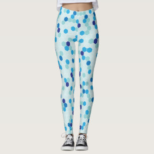 Hexagon Pattern Blue Leggings