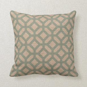 Hexagon Pattern Seafoam Green Throw Pillow
