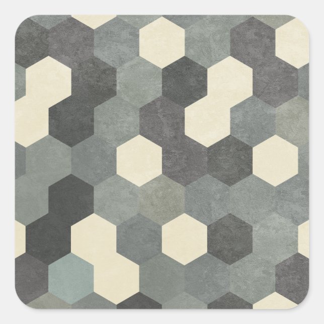 Hexagon Pattern Square Sticker (Front)