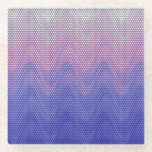 Hexagon Purple Pink Abstract Pattern Glass Coaster