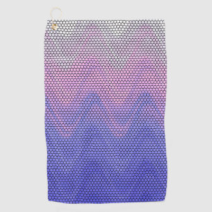 Hexagon Purple Pink Abstract Pattern Golf Towel
