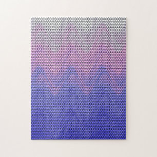 Hexagon Purple Pink Abstract Pattern Jigsaw Puzzle