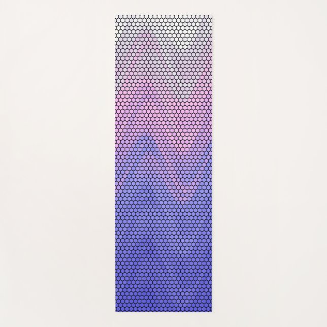 Hexagon Purple Pink Abstract Pattern Yoga Mat (Front)
