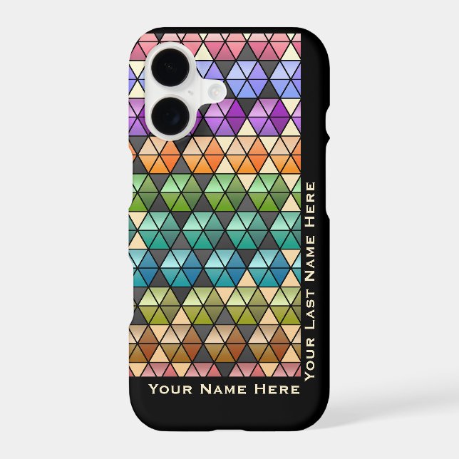 Hexagon Quilt Warm Rainbow IP6 (Personalized) (Back)