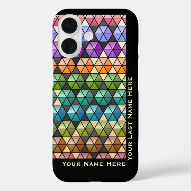Hexagon Quilt Warm Rainbow (Personalized) Case-Mate iPhone Case (Back)