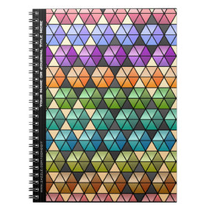 Hexagon Quilt (Warm Rainbow - Personalized) Notebook