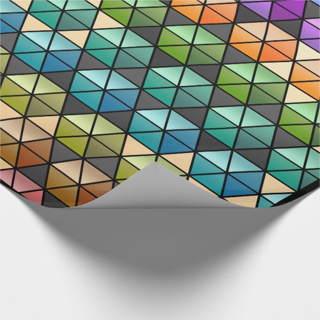 Hexagon Quilt (Warm Rainbow) v2 Wrapping Paper (Corner)