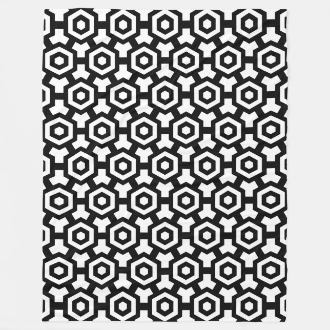 Hexagon Rings Fleece Blanket (Front)
