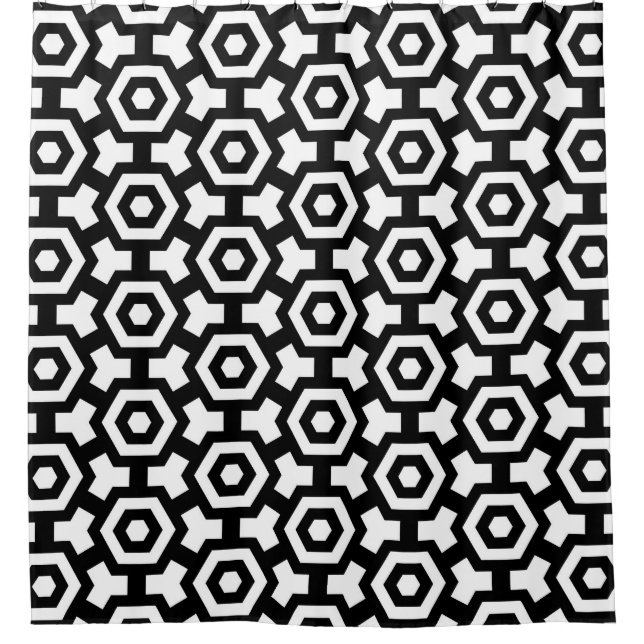 Hexagon Rings Shower Curtain (Front)