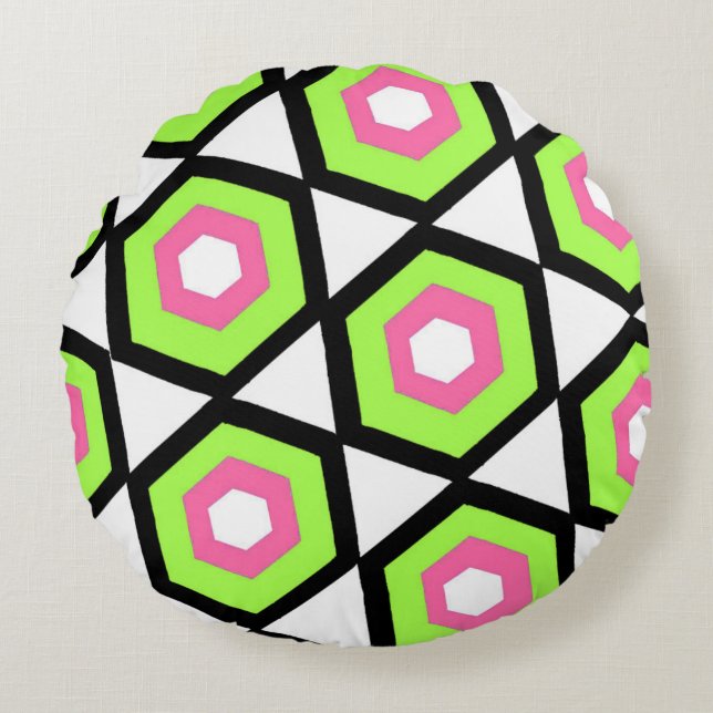 Hexagon Round Pillow (Front)