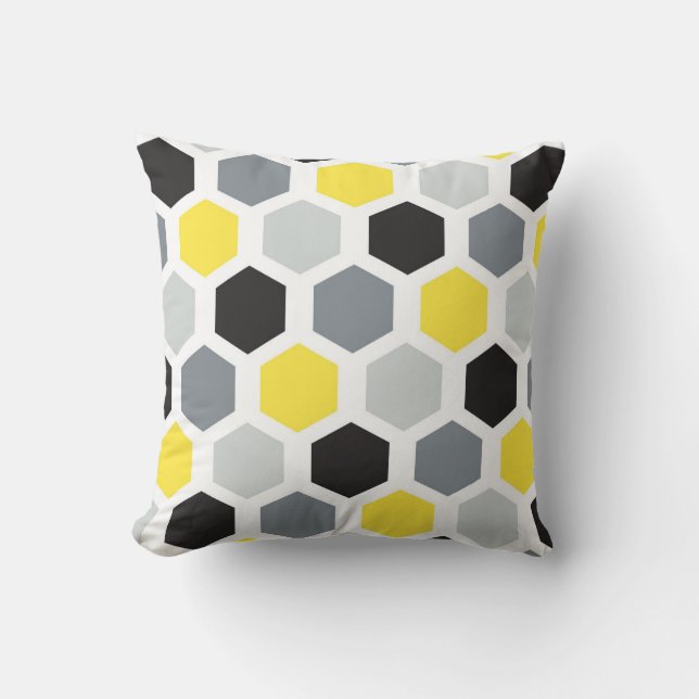 Hexagon Seamless Wallpaper Pattern Throw Pillow (Front)