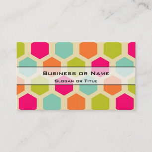 Hexagon Shapes in Vintage Colours Pattern Business Card