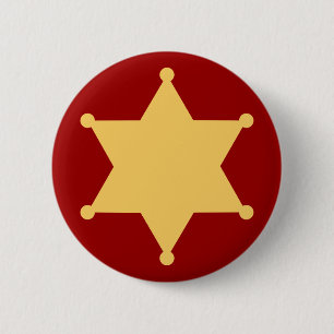 hexagon sheriffstern hexagon sheriff's badge 2 inch round button