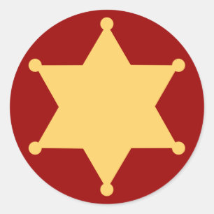 hexagon sheriffstern hexagon sheriff's badge classic round sticker
