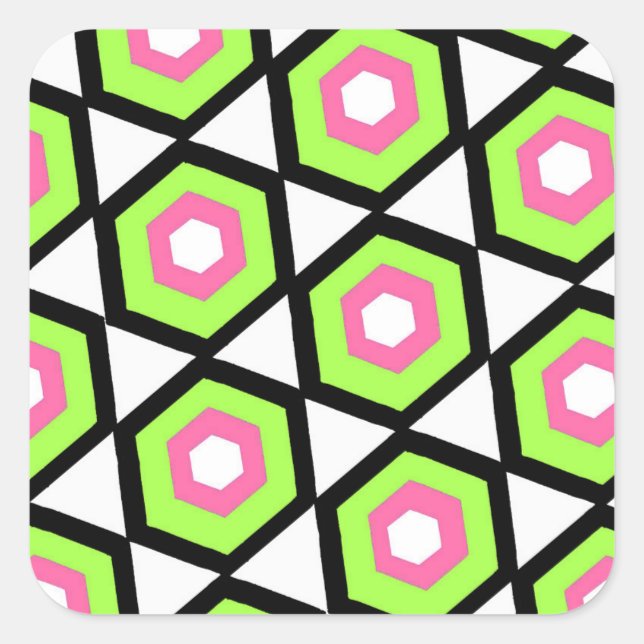 Hexagon Square Sticker (Front)