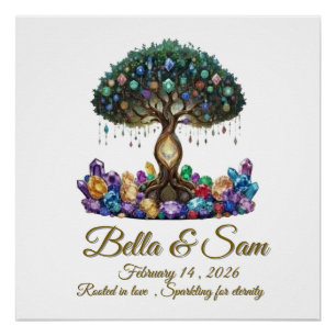 Hexagon wedding invitation coaster poster