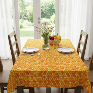 Hexagonal Bee-Themed Tablecloth