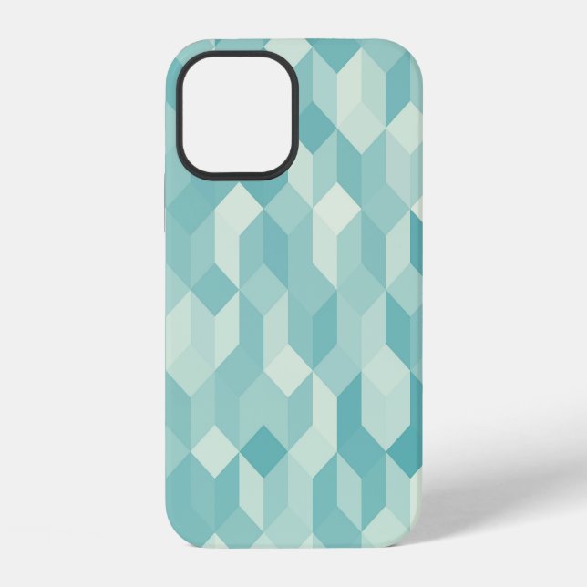 Hexagonal Blue Seamless Pattern iPhone Case (Back)