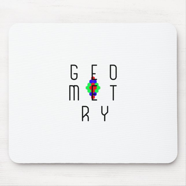 Hexagonal Geometry Optical Illusion Puzzle Art Mouse Pad (Front)