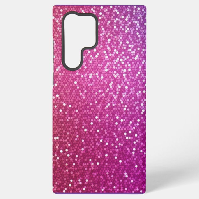 Hexagonal Glitter Rainbow Gradient Samsung Galaxy S22 Ultra Case (Back)