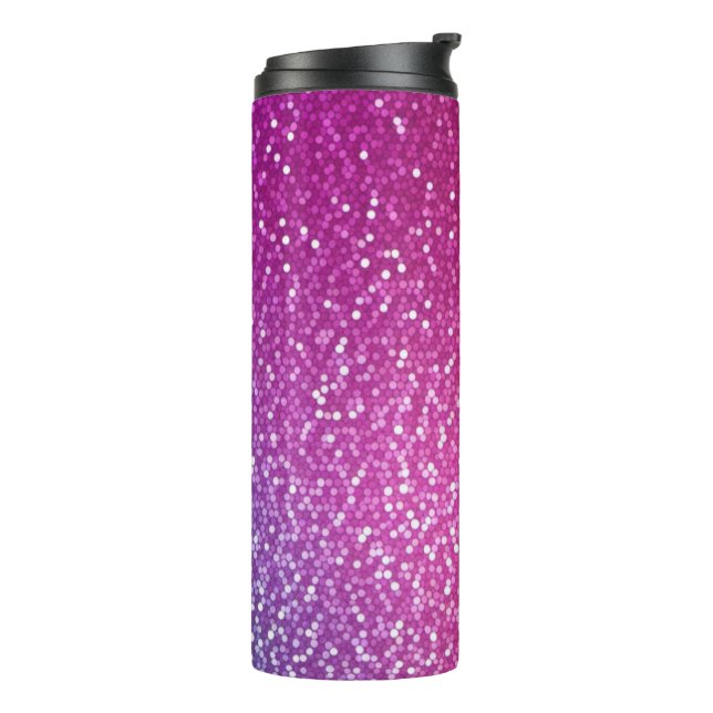 Hexagonal Glitter Rainbow Gradient Thermal Tumbler (Rotated Left)