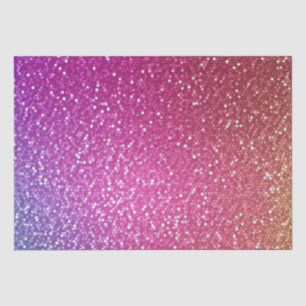Hexagonal Glitter Rainbow Gradient Tissue Paper