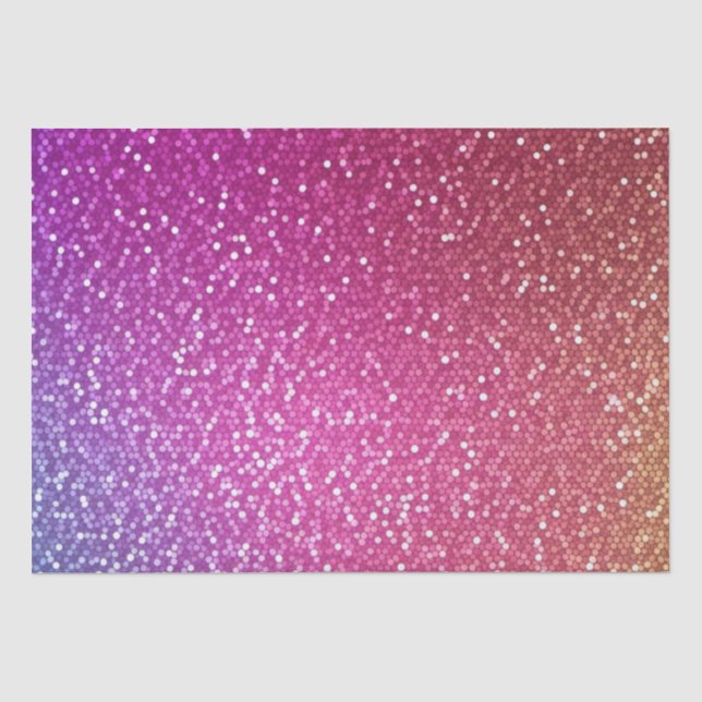Hexagonal Glitter Rainbow Gradient Tissue Paper (Front)