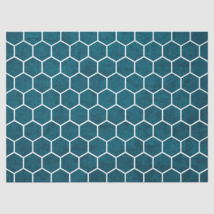 Hexagonal Hexagon Pattern Deep Blue Tissue Paper
