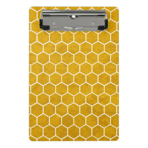 Hexagonal Hexagon Pattern Yellow Mini Clipboard