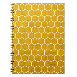 Hexagonal Hexagon Pattern Yellow Notebook