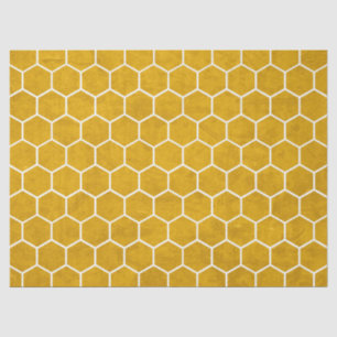 Hexagonal Hexagon Pattern Yellow Tissue Paper