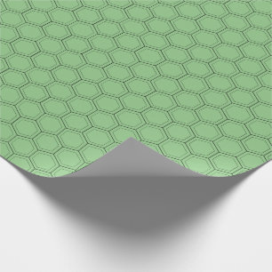Hexagonal japanese traditional pattern black line wrapping paper