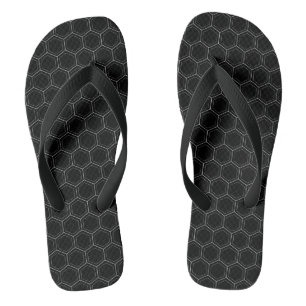 Hexagonal japanese traditional white line pattern flip flops