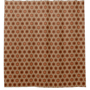 Hexagonal Kimono Print, Brown and Beige