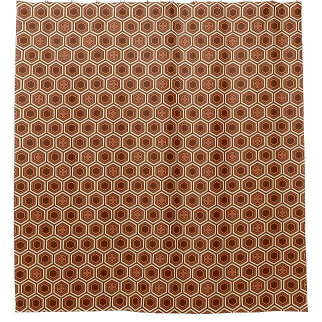 Hexagonal Kimono Print, Brown and Beige (Front)