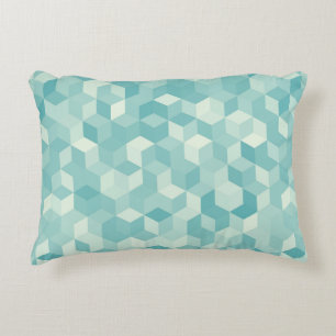 Hexagonal light blue seamless pattern accent pillow