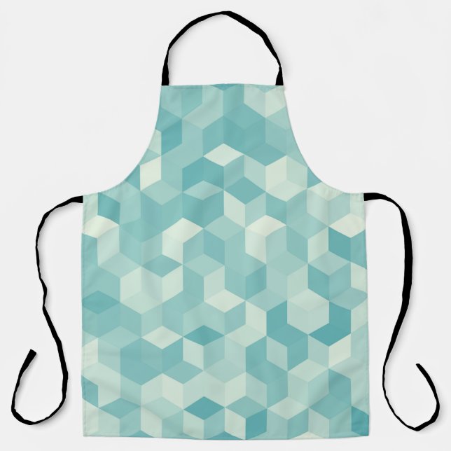 Hexagonal light blue seamless pattern apron (Front)