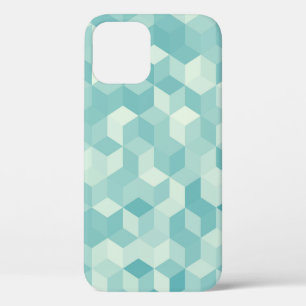 Hexagonal light blue seamless pattern iPhone 12 case