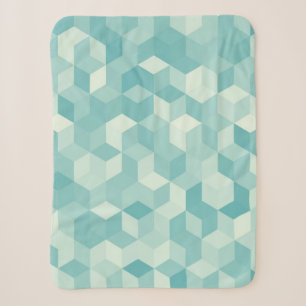Hexagonal light blue seamless pattern sherpa blanket