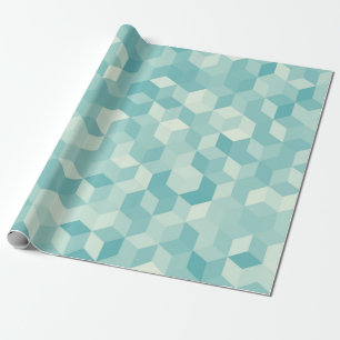 Hexagonal light blue seamless pattern wrapping paper