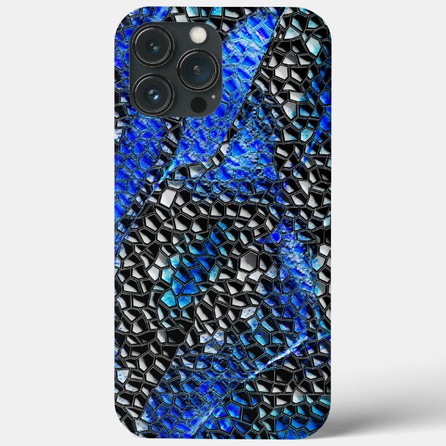 Hexagonal mosaic or blue and grey to black scales  Case-Mate iPhone case (Back)