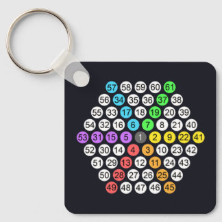 Hexagonal Number Sequence Throw Pillow Keychain