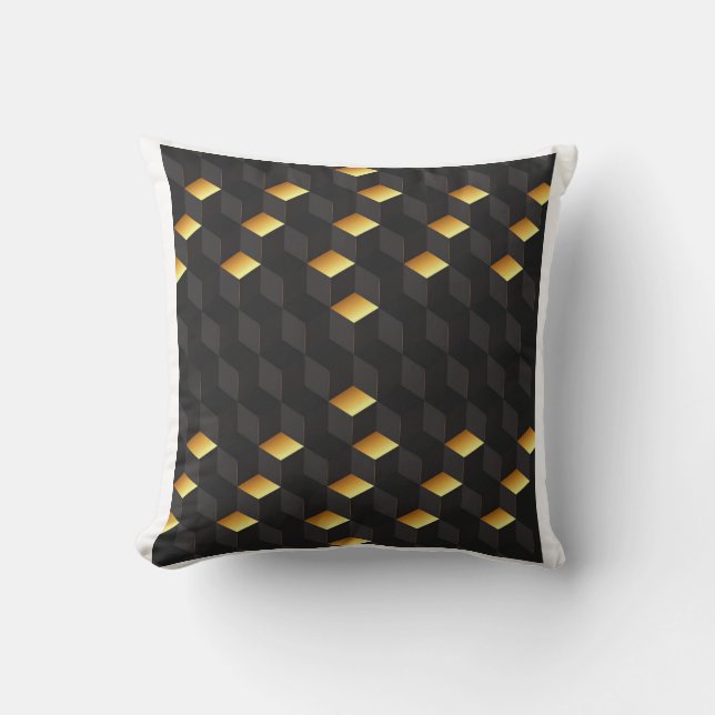 hexagonal pattern throw pillow (Front)