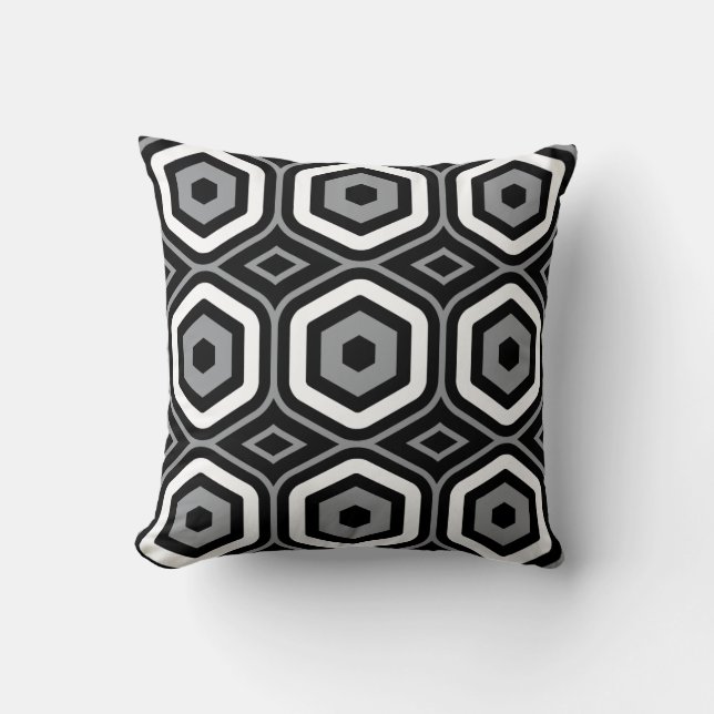 Hexagonal Pattern Throw Pillow (Front)