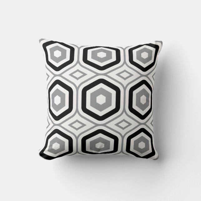 Hexagonal Pattern Throw Pillow (Front)