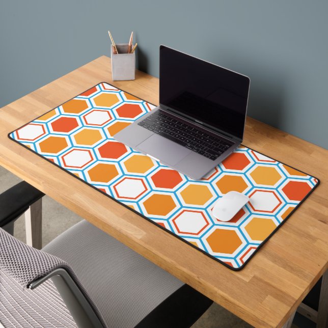 hexagone en orange, bleu et blanc (Bureau 2)