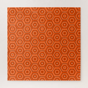 Hexagones imbriqués orange Jigsaw Puzzle