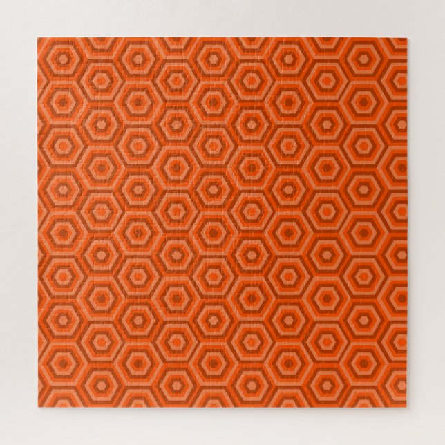 Hexagones imbriqués orange Jigsaw Puzzle (Vertical)