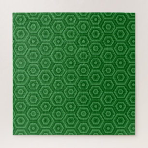 Hexagones verts imbriqués Puzzle