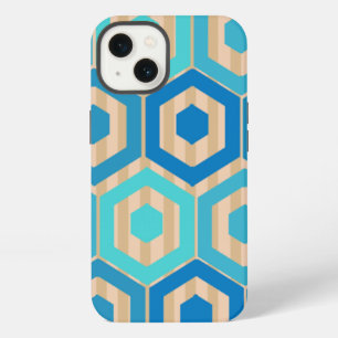 Hexagons and Stripes – Sea and Sand iPhone 13 Case